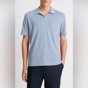 Vince Collared Polo Shirt Pointelle Knit Handy Chest